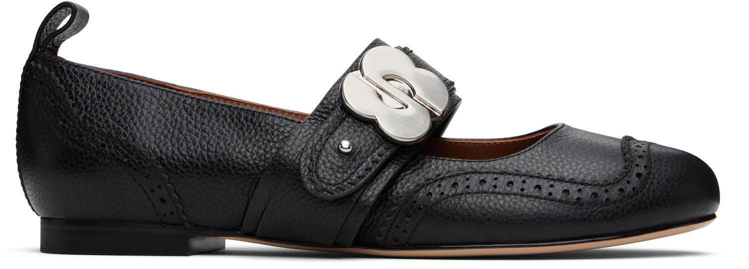 Skovård SHUSHU/TONG SHUSHU/TONG Round-Toe Ballerina Flats Svart | FSDEAC06 LEA252, 0