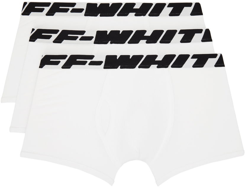 Boxare Off-White Off-White Industrial Three-Pack Boxers Vit | OMUA001C99FAB0010110