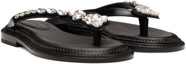 Sneakers och skor Simone Rocha Simone Rocha Embellished Flower Flip-Flops Svart | SLD54B 0740, 3