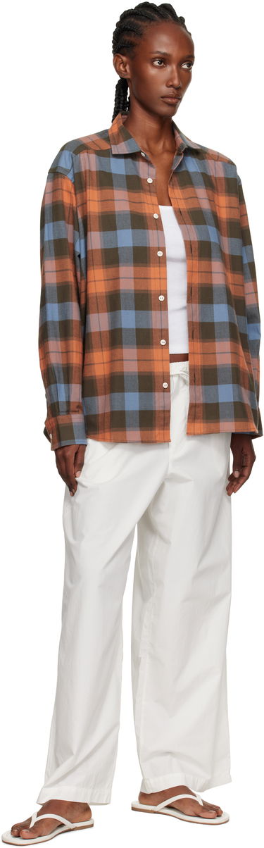 Skjorta Baserange Baserange Claude Plaid Button-Down Shirt Orange | TSCL-OC-AU25, 3