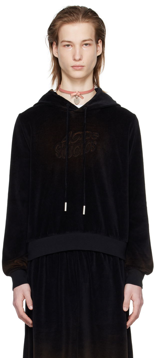 Sweatshirt Acne Studios Embossed Hoodie Svart | CI0162-