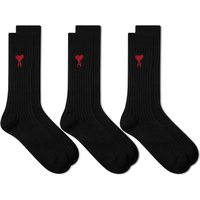 Strumpor AMI 3 Pack A Heart Ribbed Socks Svart | USC003-379-001, 2