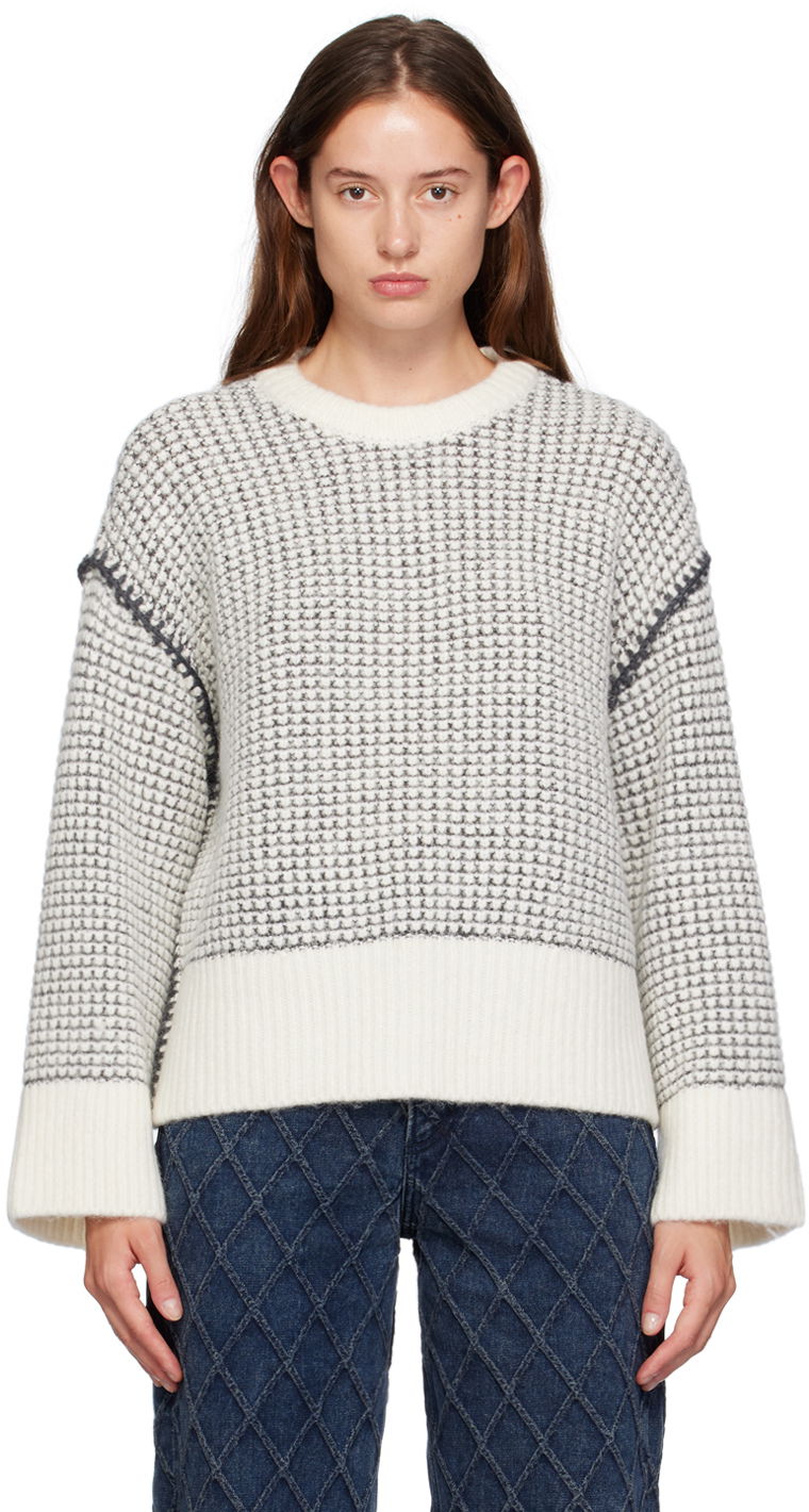 Sweater rag & bone Katie Waffle Knit Sweater Vit | WAS24F050SA50
