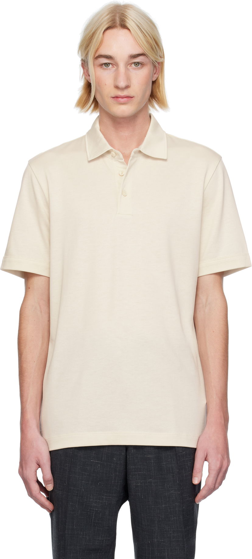 Polotröja BOSS Three-Button Polo Shirt Vit | 50521106