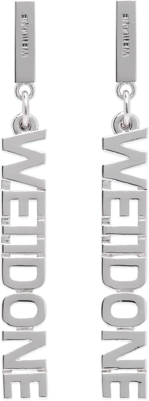 Örhängen We11done Lettering Drop Earrings Metallisk | WD-AJ2-24-524-U-SV