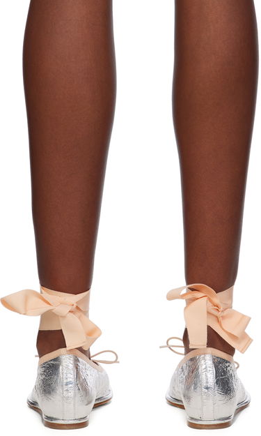Skovård Simone Rocha Simone Rocha Ribbon Bow Ballerina Flats Metallisk | RMP17 0781, 1