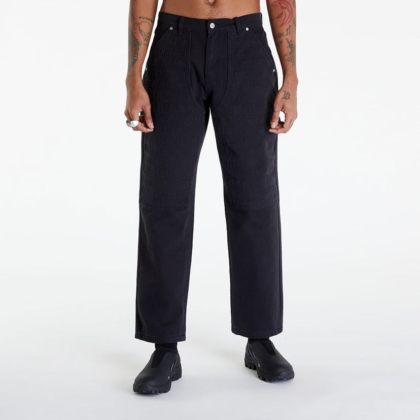 Jeans Pleasures Impact Double Knee Pants Svart | P24SP041 BLACK