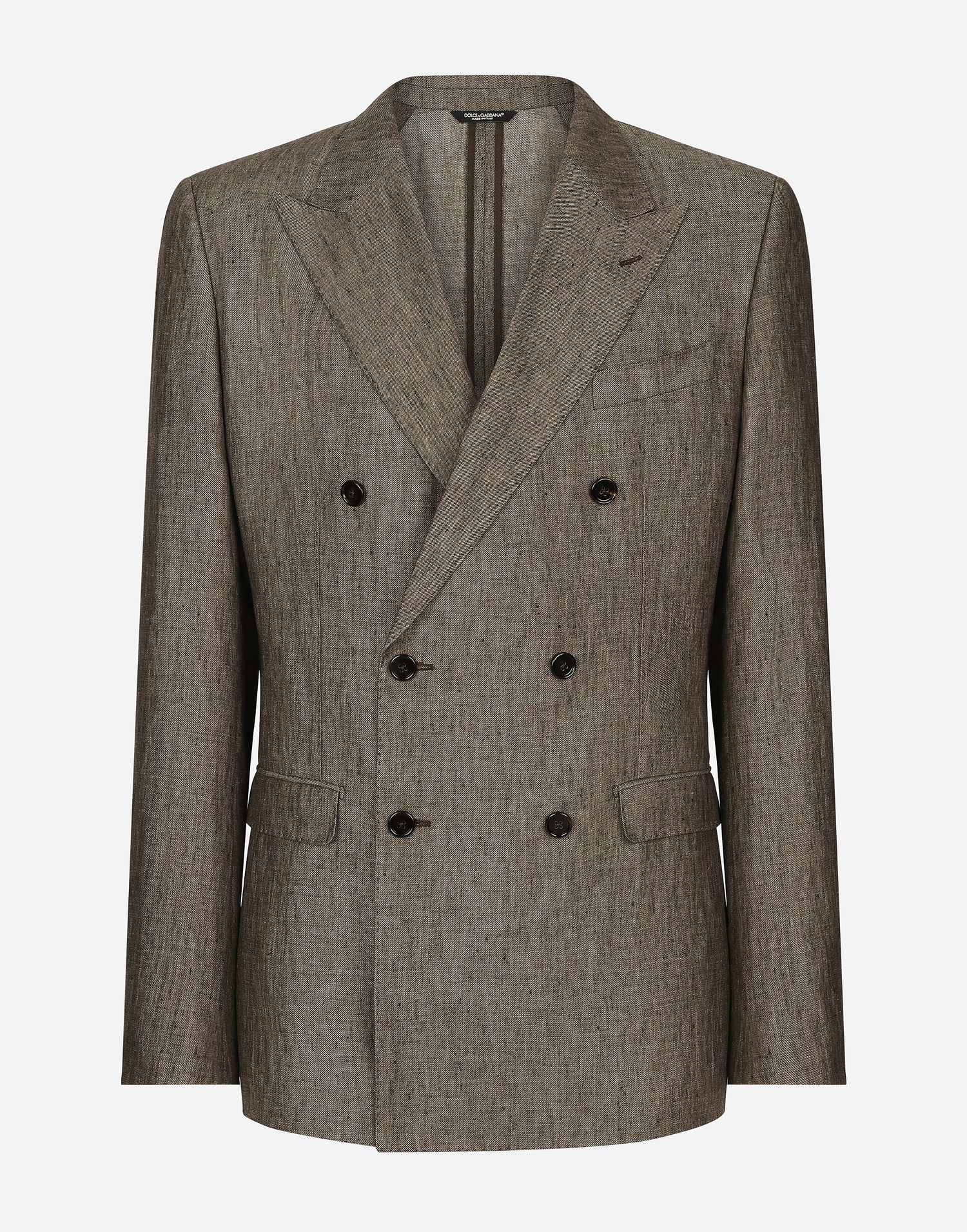 Jacka Dolce & Gabbana Dolce & Gabbana Double-breasted Taormina Linen Jacket Brun | G2NW1TFU4L0S8231, 0