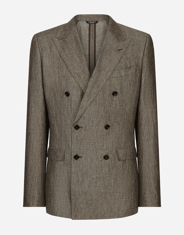 Jacka Dolce & Gabbana Dolce & Gabbana Double-breasted Taormina Linen Jacket Brun | G2NW1TFU4L0S8231, 0