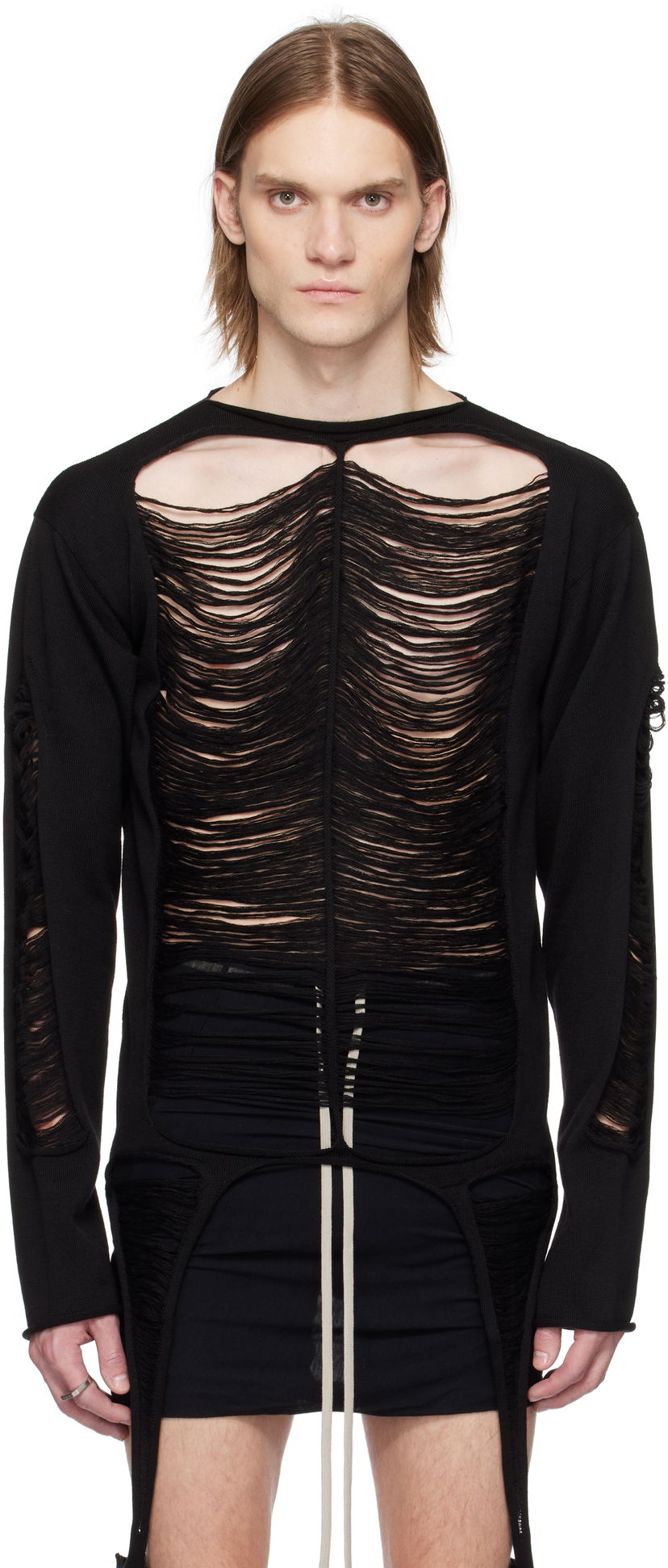Sweater Rick Owens Rick Owens Hollywood Long Sleeve Sweater Svart | RR01E5671 KGRIDM