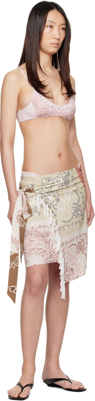 Kjol The Attico The Attico Pareo Cover-Up Skirt Beige | 250WCR00139 VVV091PR, 3