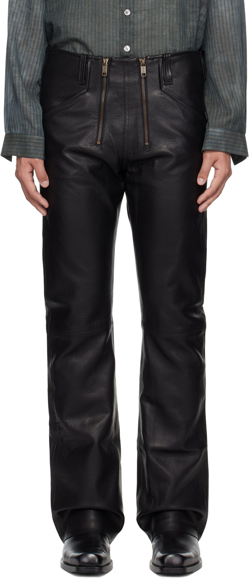 Byxor Enfants Riches Déprimés Enfants Riches Déprimés German Engineering Leather Pants Svart | 050-394