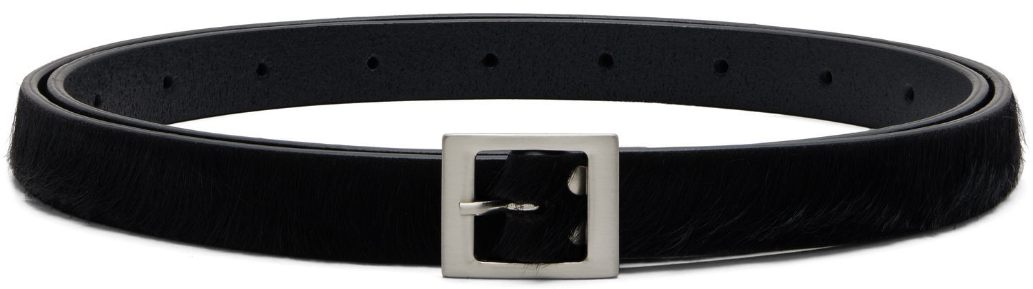 Bälten Rick Owens Rick Owens Concordians Mini Stooges Pony-Hair Belt Svart | RR02E1479 LHL, 0