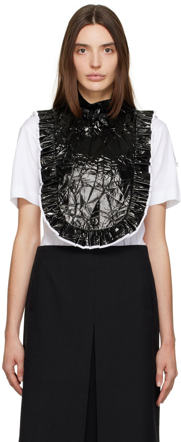 T-shirts och linne SHUSHU/TONG SHUSHU/TONG Ruffled Pintuck Bib Top Svart | AW22TO10 PPU221