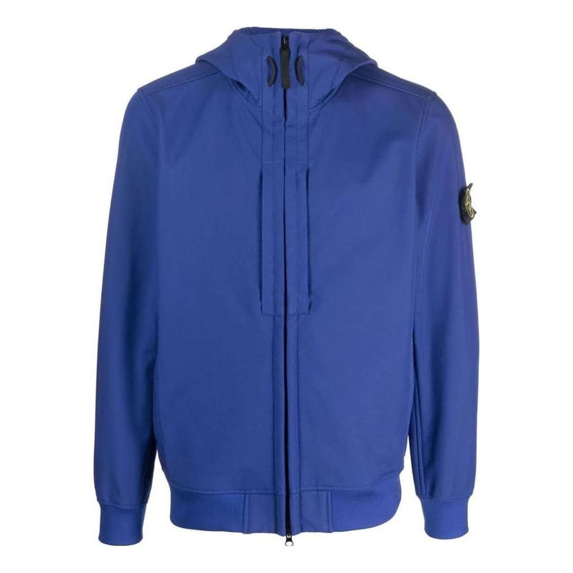 Vindjacka Stone Island Soft Shell Hoody Jacket Blå | 7915Q0122-V0022