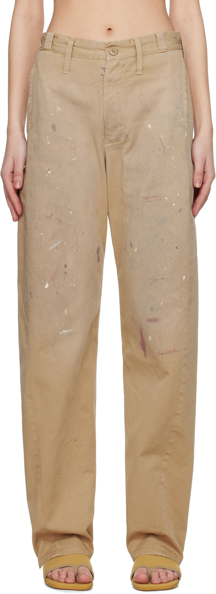 Cargo byxor Maison Margiela MM6 Maison Margiela Tailored Painter Trousers Beige | S62KB0230 M35435