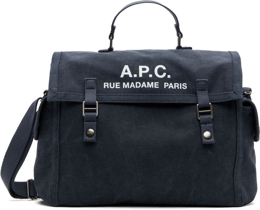 Axelväska A.P.C. A.P.C. Recuperation Satchel Bag Mörkblå | COHGV-H61930