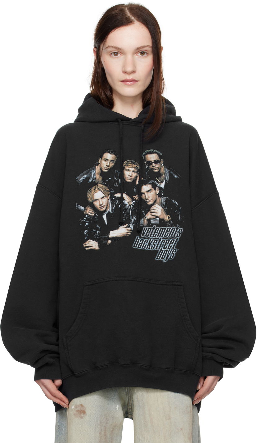 Sweatshirt VETEMENTS Vetements Backstreet Boys Print Hoodie Svart | UA66HD700B
