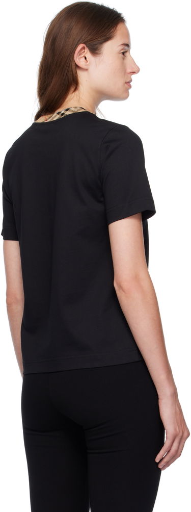 T-shirt Burberry Burberry Check Trim Cotton Tee Svart | 8110271, 2