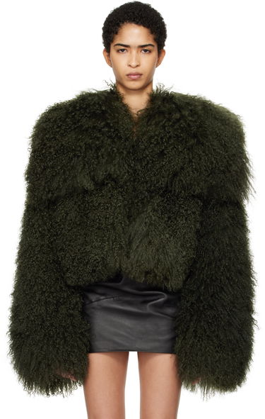 Jacka The Attico Attico Cropped Shearling Jacket Grön | 250WCB00081 LBT044AA, 0