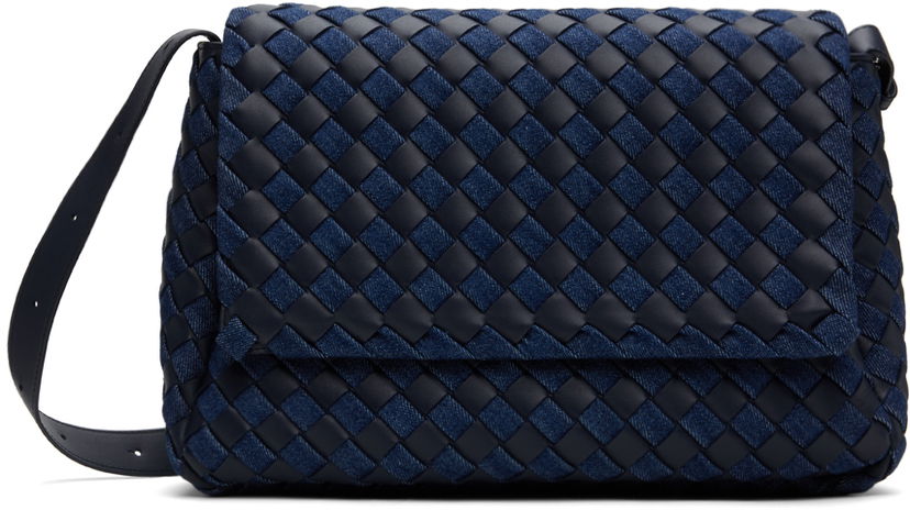 Axelväska Bottega Veneta Bottega Veneta Large Cobble Messenger Bag Blå | 796811V4IL1