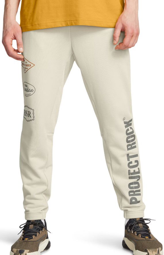 Träningsbyxor Under Armour Project Rock Heavyweight Pants Beige | 1386899-273