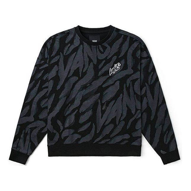 Sweater Vans Vans Tiger Stripes Pattern Pullover Svart | VN0002BPYM7