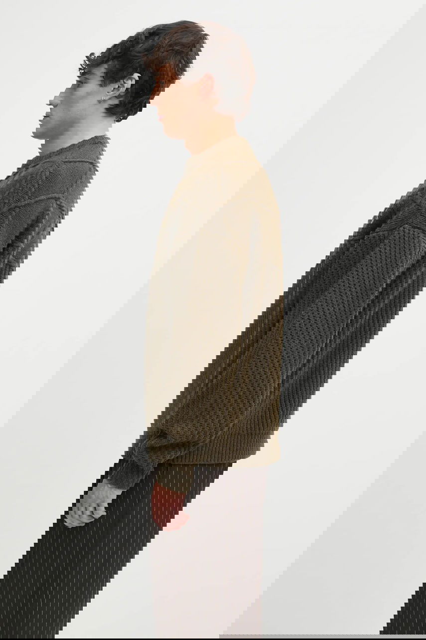 Sweater Drôle de Monsieur Drôle de Monsieur La Maille Monogramme Wool Knit Sweater Grön | I.PO180.WO018, 1