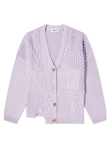 Sweater Ambush Patchwork Knit Logo Cardigan Purpur | BWHB008S22KNI0013600
