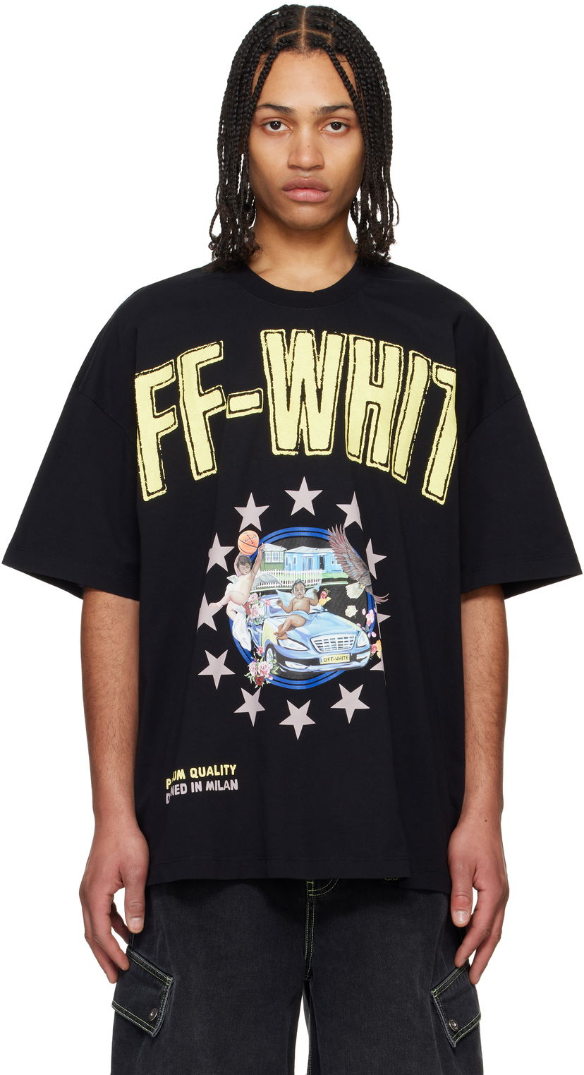 T-shirt Off-White Off-White Fresco Star Graphic T-Shirt Svart | OMAA161S25JER0011019