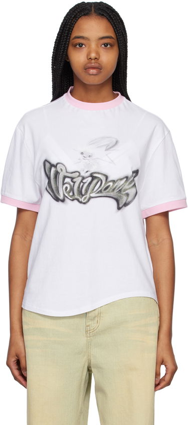T-shirt We11done We11done Crewneck T-Shirt with Rabbit Print Vit | WD-TT1-23-736-U-PK, 0