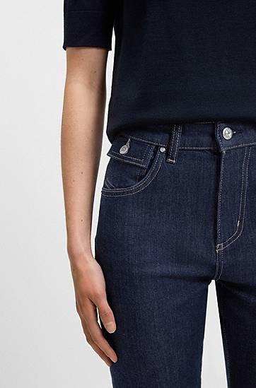 Jeans BOSS BOSS Bootcut Stretch Denim Jeans with Coin Pocket Mörkblå | 50544989, 1