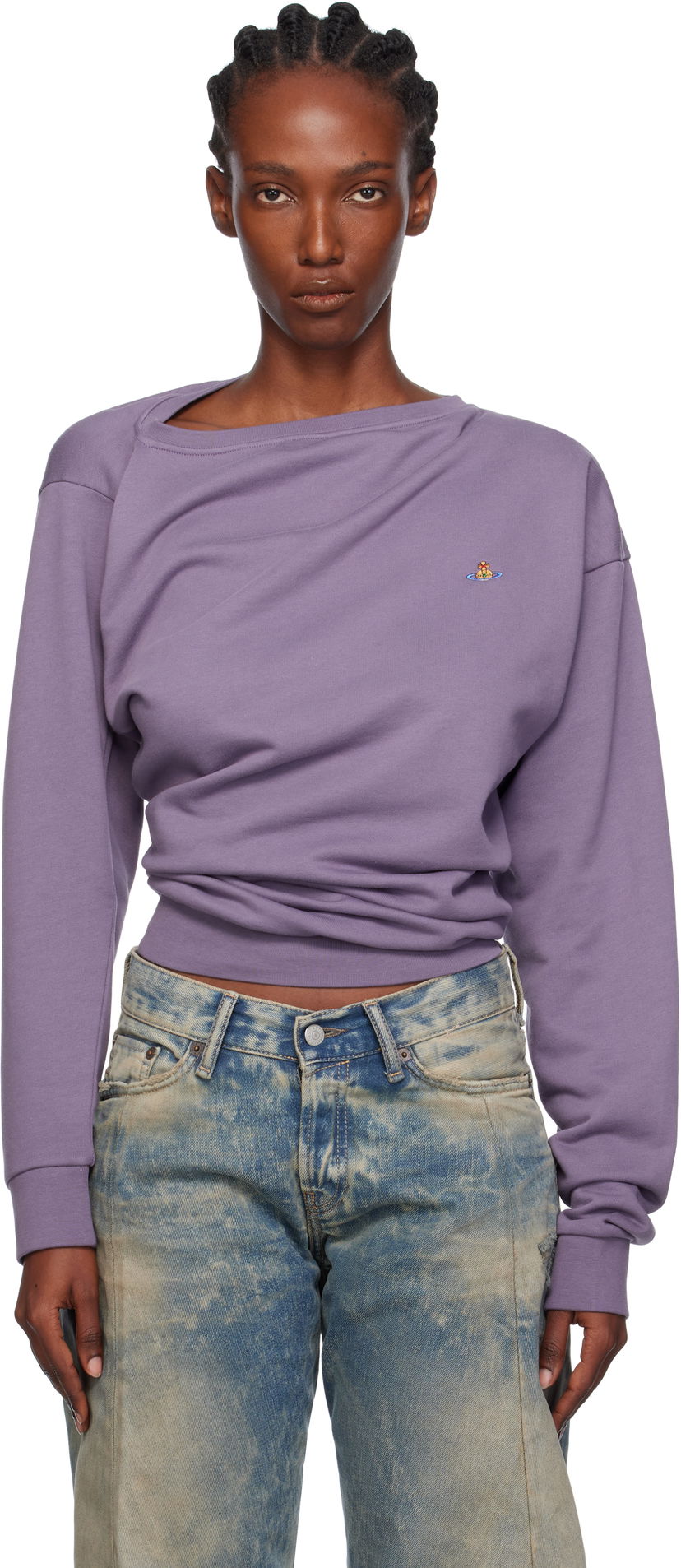Sweatshirt Vivienne Westwood Vivienne Westwood Hebo Draped Sweatshirt Purpur | 3I010015-J006O-