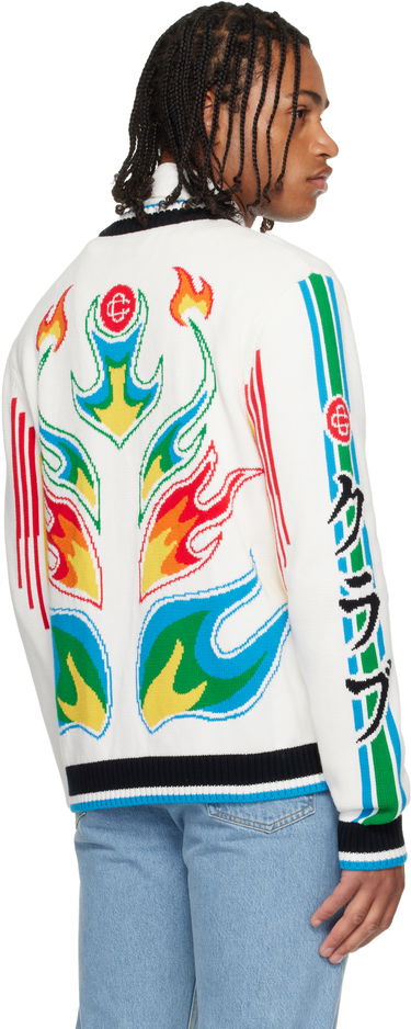 Bomberjacka Casablanca Flame Laurel Cotton Knit Casa Club Jacket Flerfärgad | M-AW25-KW-1100-01, 2