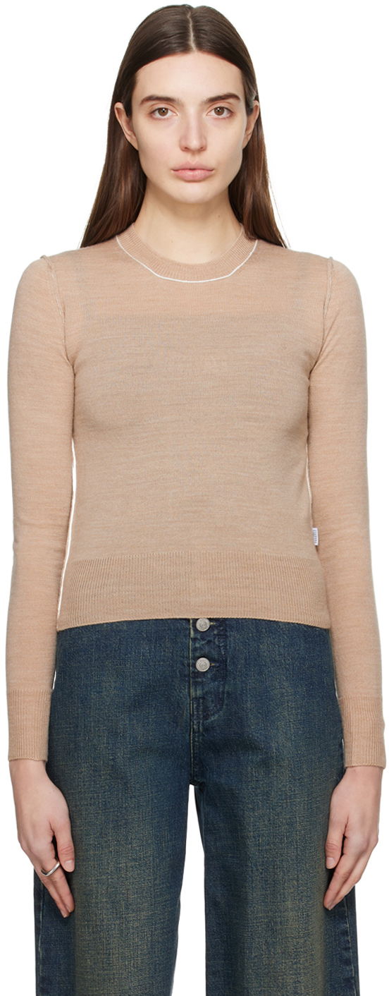 Sweater Maison Margiela MM6 Exposed Seam Sweater Beige | S52HL0020 S18446, 0