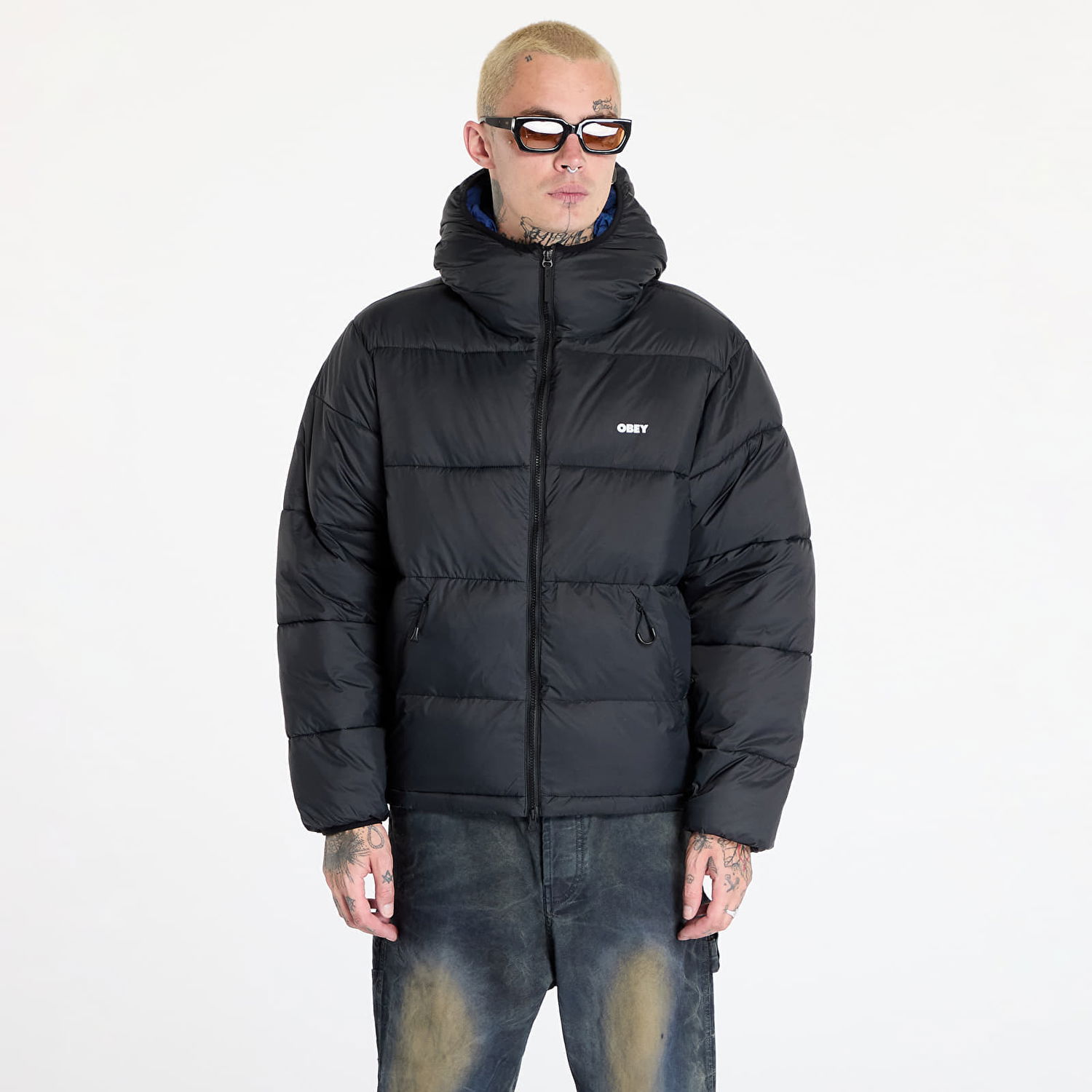 Pufferjacka OBEY Stratus Puffer Black Svart | 121800576-BLK, 0