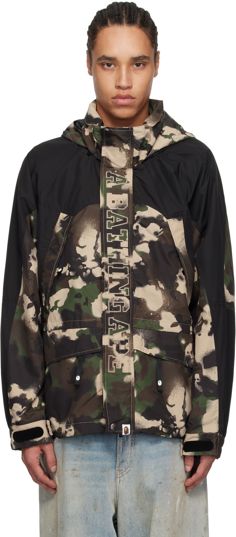 Vindjacka BAPE A Bathing Ape Map Camo Snowboard Jacket Grön | 001LJL301313M