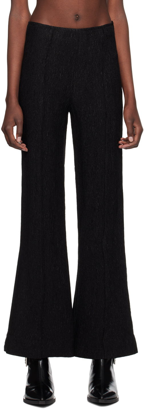 Byxor GANNI Black Stretch Flared Trousers Svart | F9396