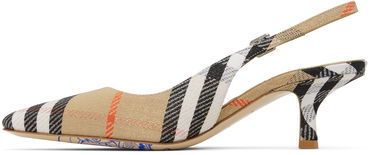 Sneakers och skor Burberry Burberry Birdie Check Slingback Pumps Beige | 8106171, 2