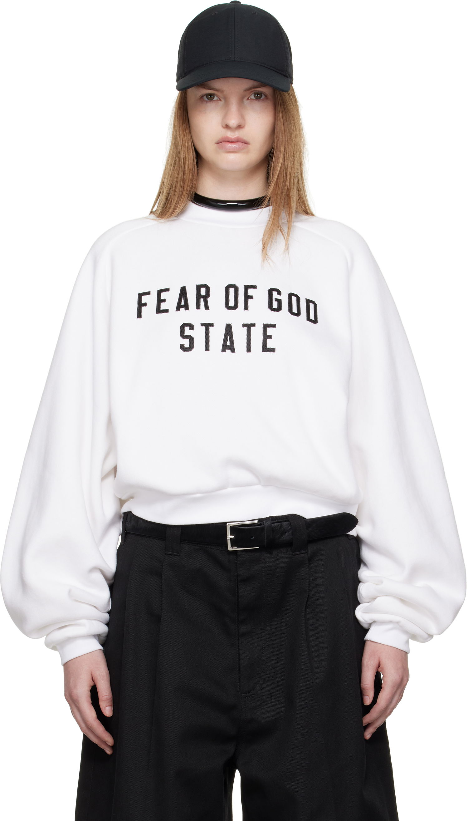 Sweatshirt Fear of God Fear of God ESSENTIALS Fleece Raglan Crewneck Sweatshirt Vit | 192SP257834FW, 0