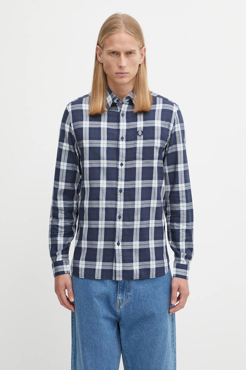 Skjorta Fred Perry Fred Perry Checked Regular Fit Shirt Mörkblå | M1742