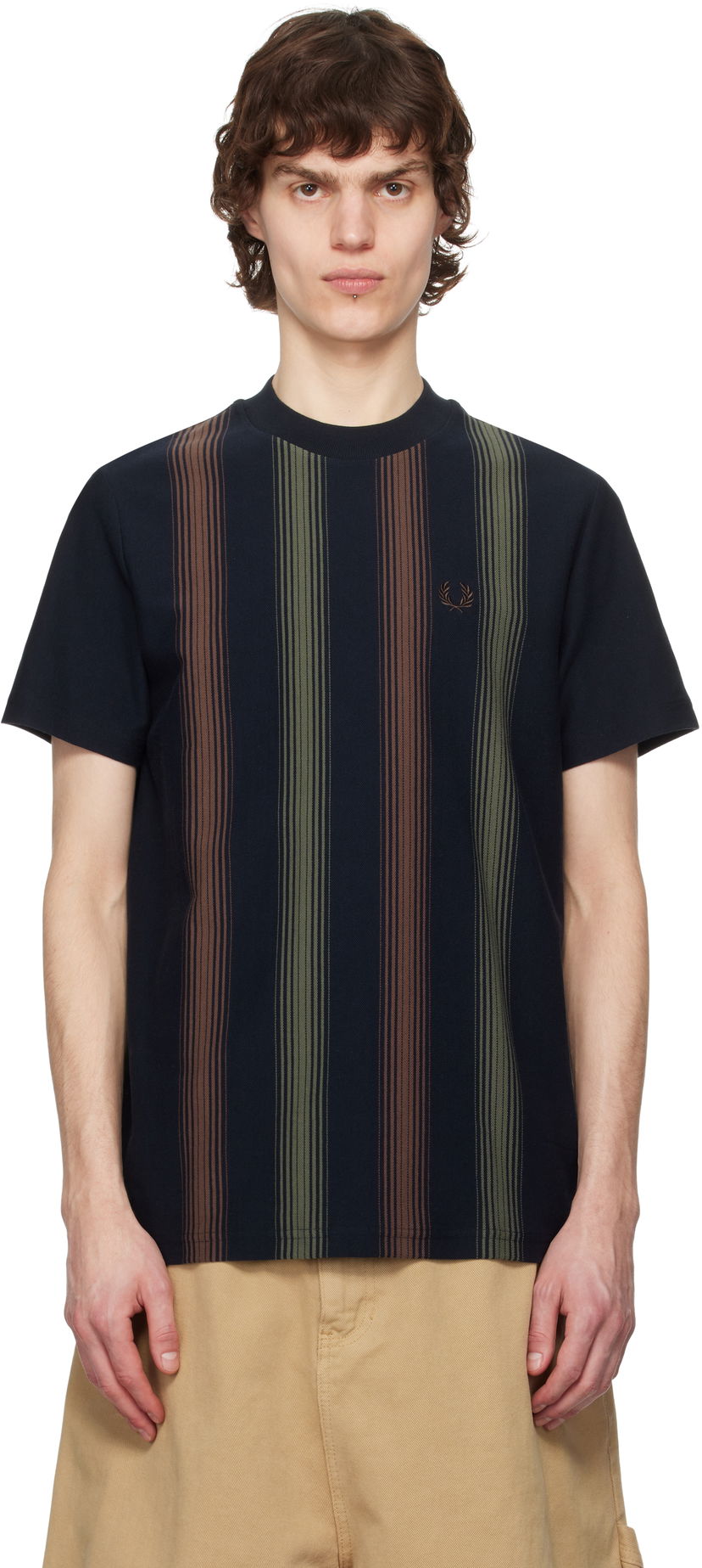 T-shirt Fred Perry Fred Perry Striped T-Shirt Mörkblå | M8653