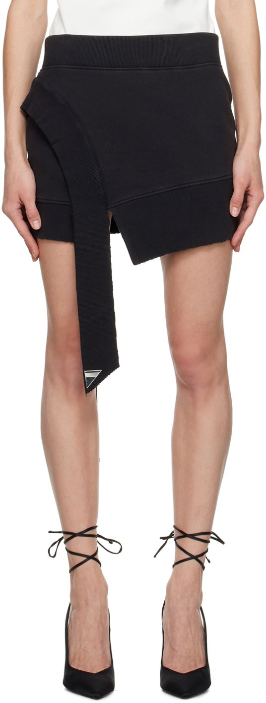 Kjol The Attico The Attico Hannah Asymmetrical Miniskirt Svart | 231WCS120 JF01B