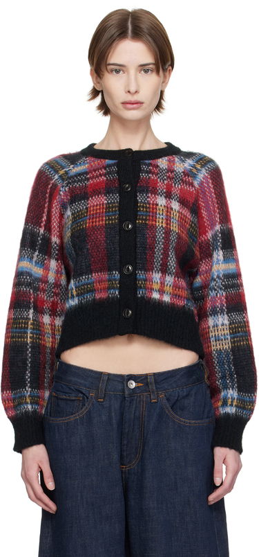 Sweater YMC YMC Foxtail Tartan Cropped Cardigan Flerfärgad | Q8XMI, 0
