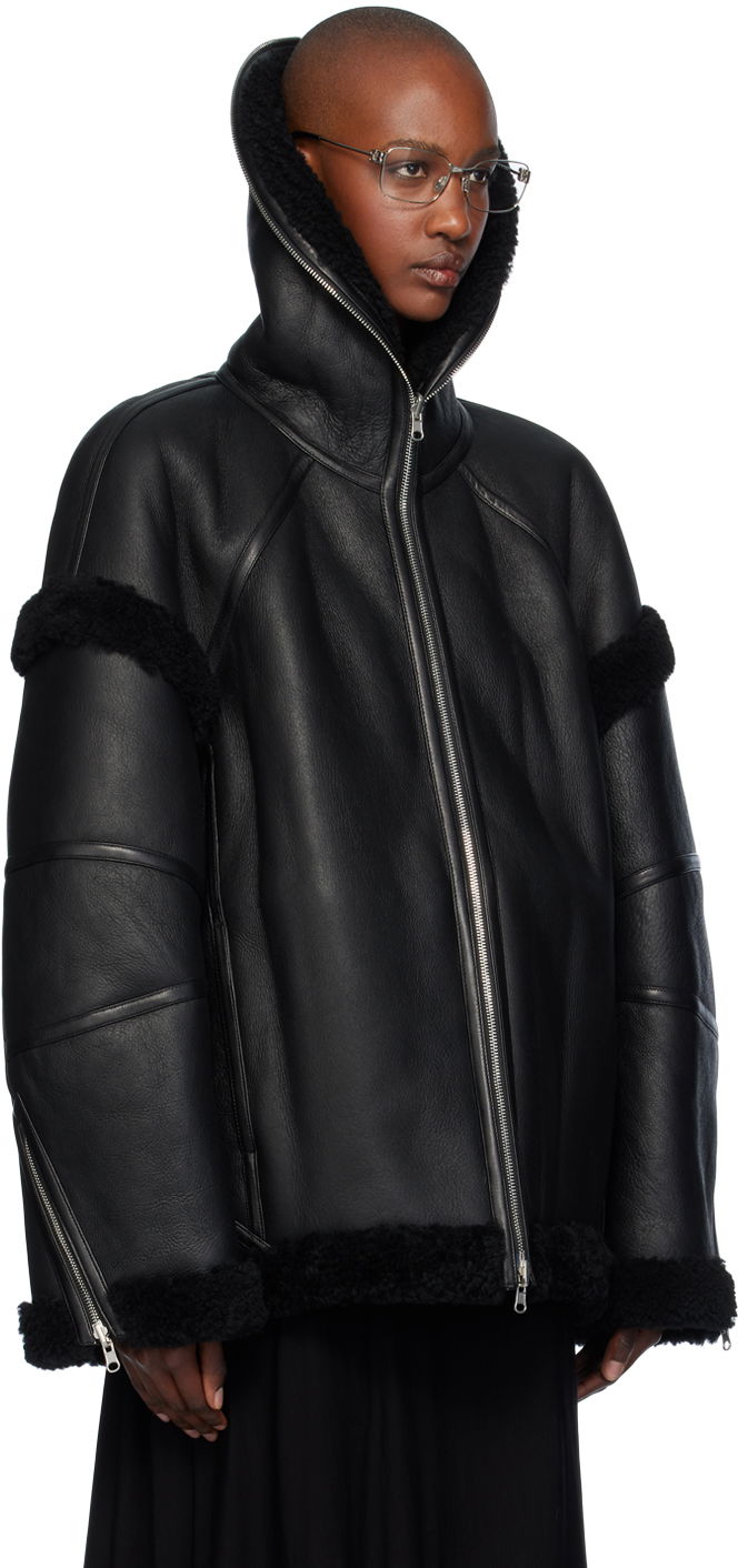 Bomberjacka Helmut Lang Helmut Lang Apex Teddy Reversible Leather Jacket Svart | O07HW499, 1