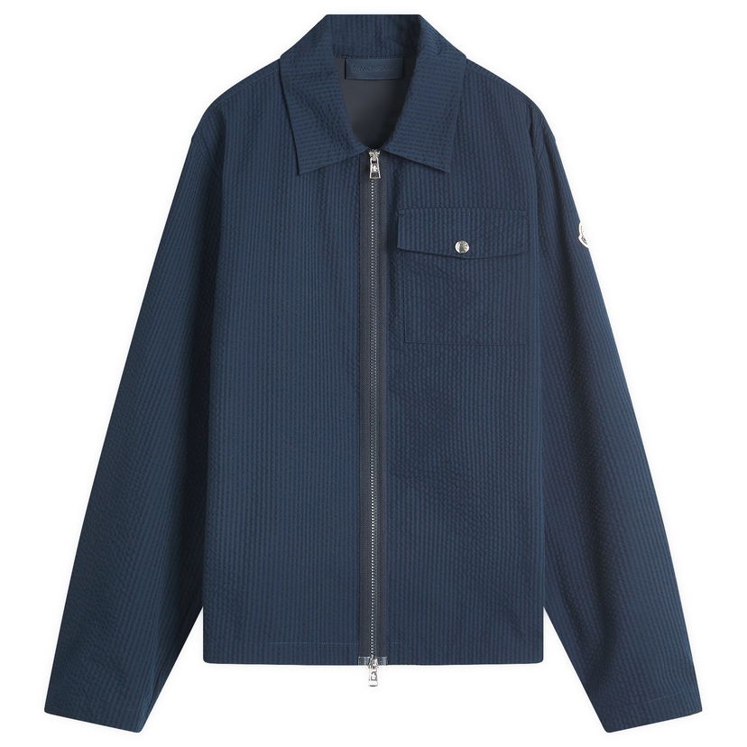 Vindjacka Moncler Seersucker Shirt X-Small Mörkblå | 2F000-23-598JC-780