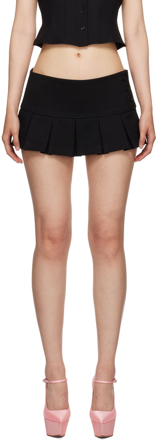 Kjol GUIZIO Guizio Pleated Miniskirt Svart | H23304W030
