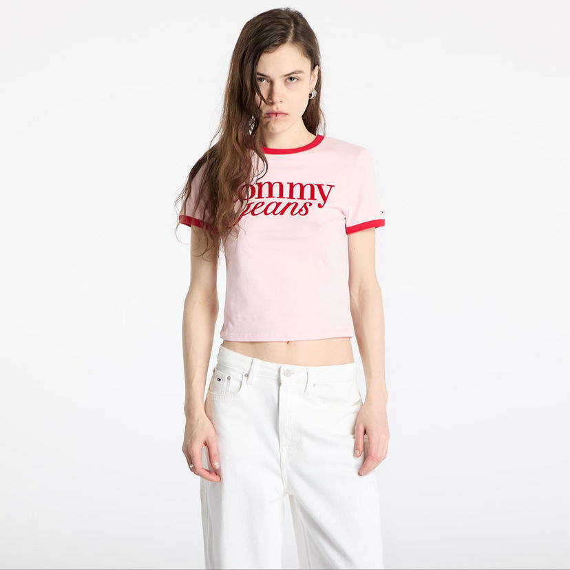 Crop top Tommy Hilfiger Tommy Jeans Slim Script Crop T-Shirt Rosa | DW0DW20631 TH3