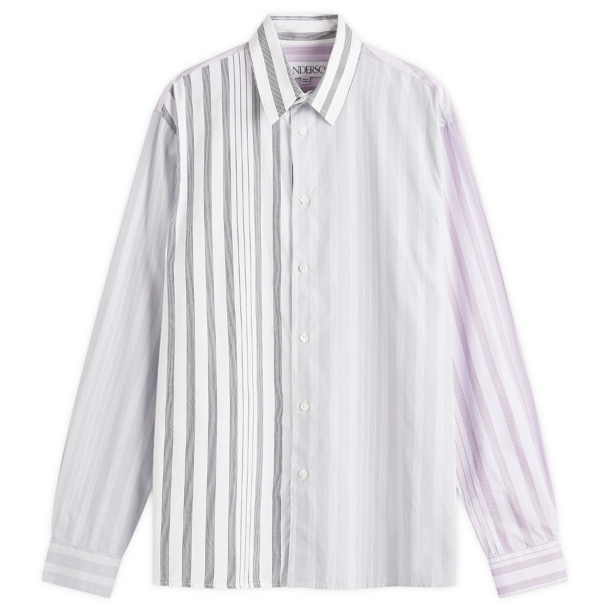 Skjorta JW Anderson Stripe Patchwork Shirt Grå | SH0323-PG1575-000, 0