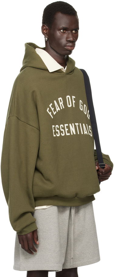Sweatshirt Fear of God Essentials Logo Printed Hoodie Grön | 192BT246255F, 1